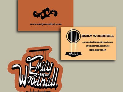 Emily Woodhull Business card and Sticker branding design graphic design illustration logo typeface