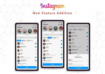 Instagram feature - Shortcut branding design figma instagram meta mob mobile app mobile ui new feature product design sharing shortcut social media ui