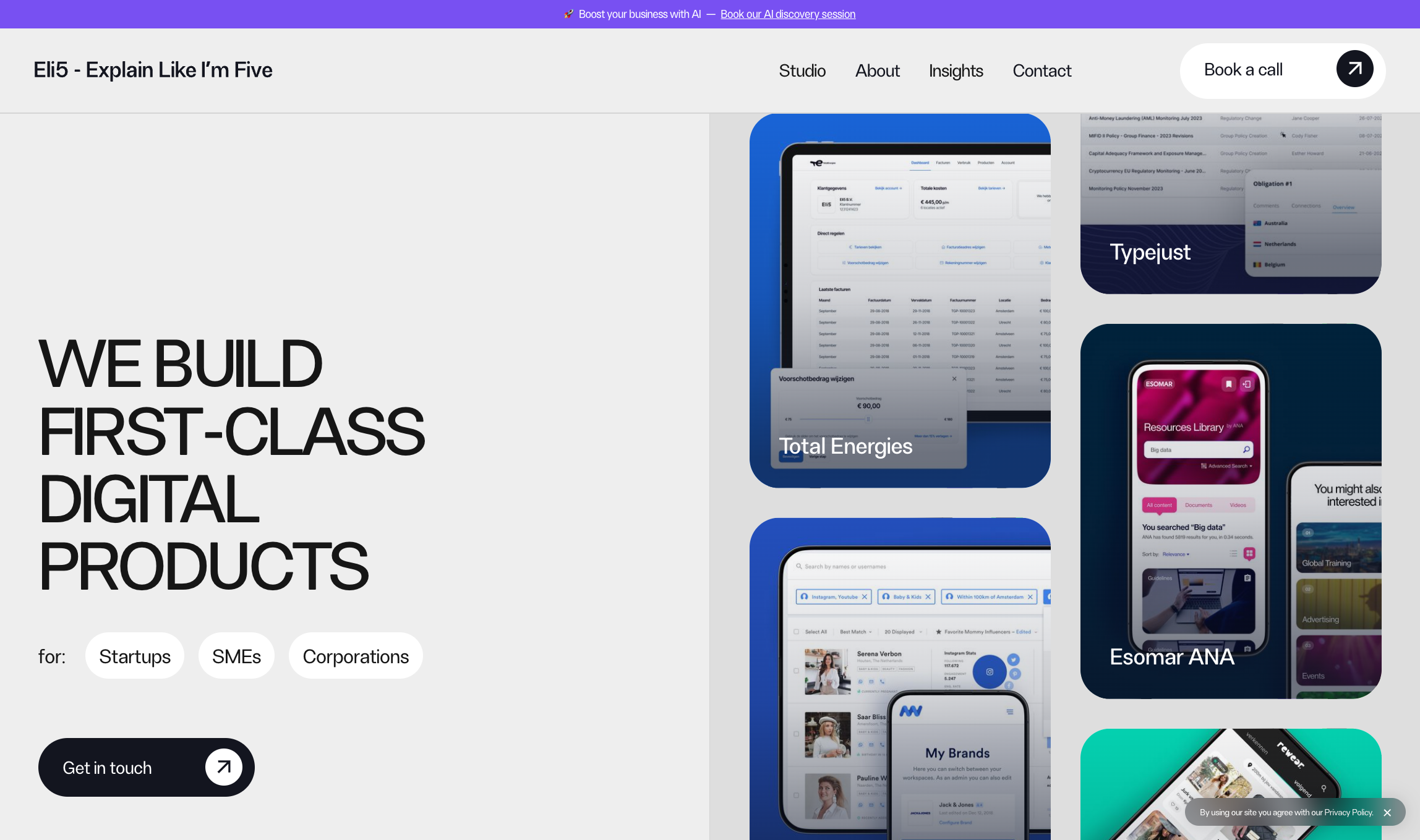 Eli5 Website Development (Collaboration with Noco) agency website animation cms webflow website