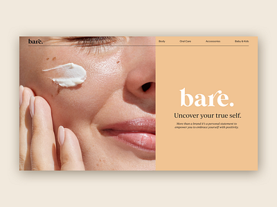Bare - Website Proposal editorial healthbeauty landingpage layout packaging ui website