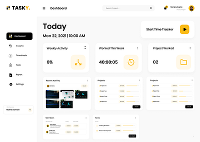 TASKY MANGEMENT (Dashboard ) 3d animation app branding design graphic design illustration logo motion graphics typography ui ux