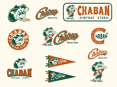 CHABAN VINTAGE STORE art work brand design branding design graphic design il illustration logo vector vintage