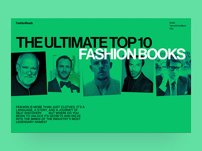 Top 10 Fashion Books - Landing Page concept design ui ux website