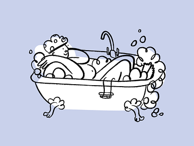 Rub a dub dub 🛀 bathing bathtub bubbles design doodle illo illustration lol sketch tub