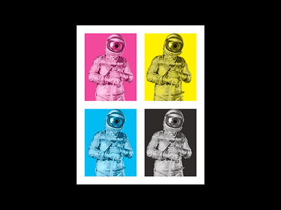 CMYiKes!!! astronaut cmyk collage collage art digital graphic design pop art retro scanner scanner art spooky