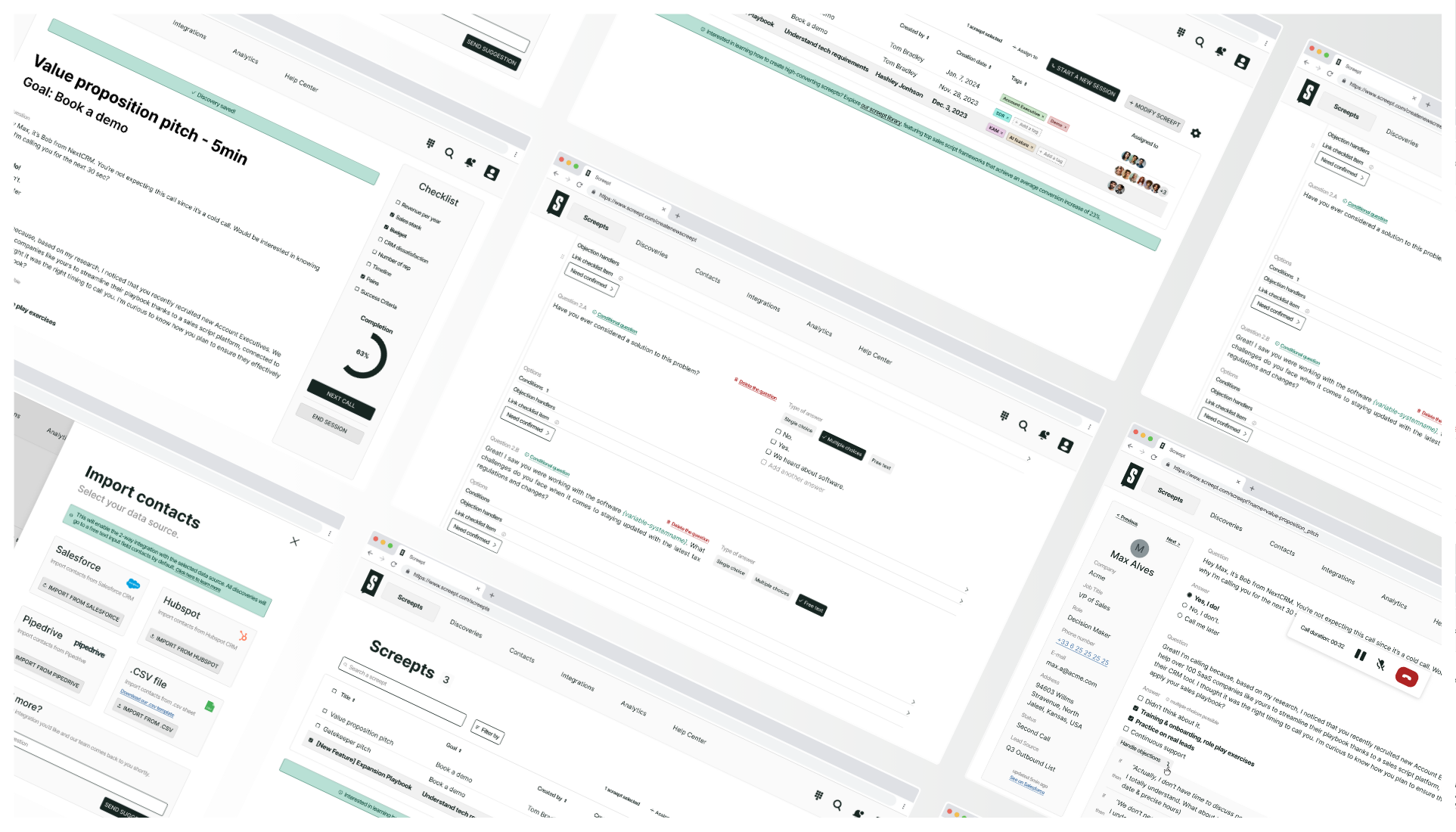 Screept - Scale your pipeline generation and close more deals app b2b app b2b software design graphic design panel product design saas saas design sales enablement software software design ui web app webapp