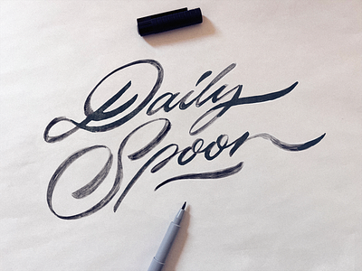 Daily Spoon branding calligraphy custom daily flow food health identity lettering logo natural process raw script sketch sketching superfoods type unique