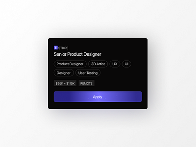 Senior Product Designer Job Board Component app dark mode design job job board product designer ui ux