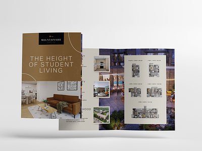 Mountainaire Apartments Print Collateral apartment branding apartment marketing branding branding design brochure brochure design business cards design graphic design multifamily multifamily marketing