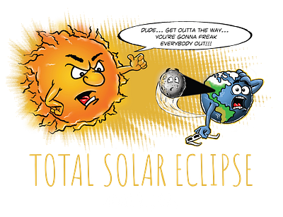 Total Solar Eclipse Cartoon cartoon illustration photoshop