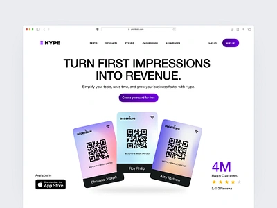 Digital Business Card Portal - HYPE businesscard card digital hype landing ui ux web design website