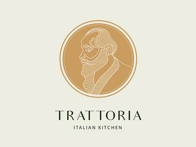 TRATTORIA art branding art logo artist logo beautiful logo beauty logo branding italian kitchen logo italian logo italy logo line logo lineart logo minimal branding minimal style minimalist logo old man logo oldman line oldman lineart restaurant branding restaurant logo