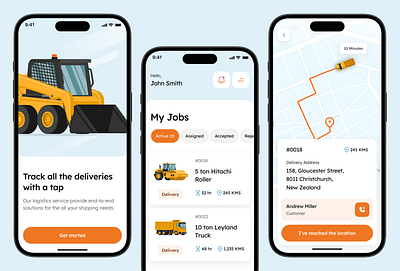 Cargo Delivery - Mobile App cargo delivery app delivery app logistic app mobile app mobile intefaces product design shipment service app shipping app ui design ui ux