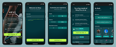 Hevy fitness tracker redesign app fitness mobile subscription ui