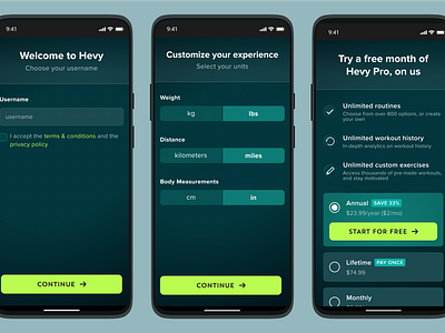 Hevy fitness tracker redesign app fitness mobile subscription ui