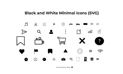 Black and White Icons design system components