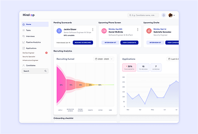 Hireloop - recruiting dashboard dashboard data desktop recruiting ui visualization