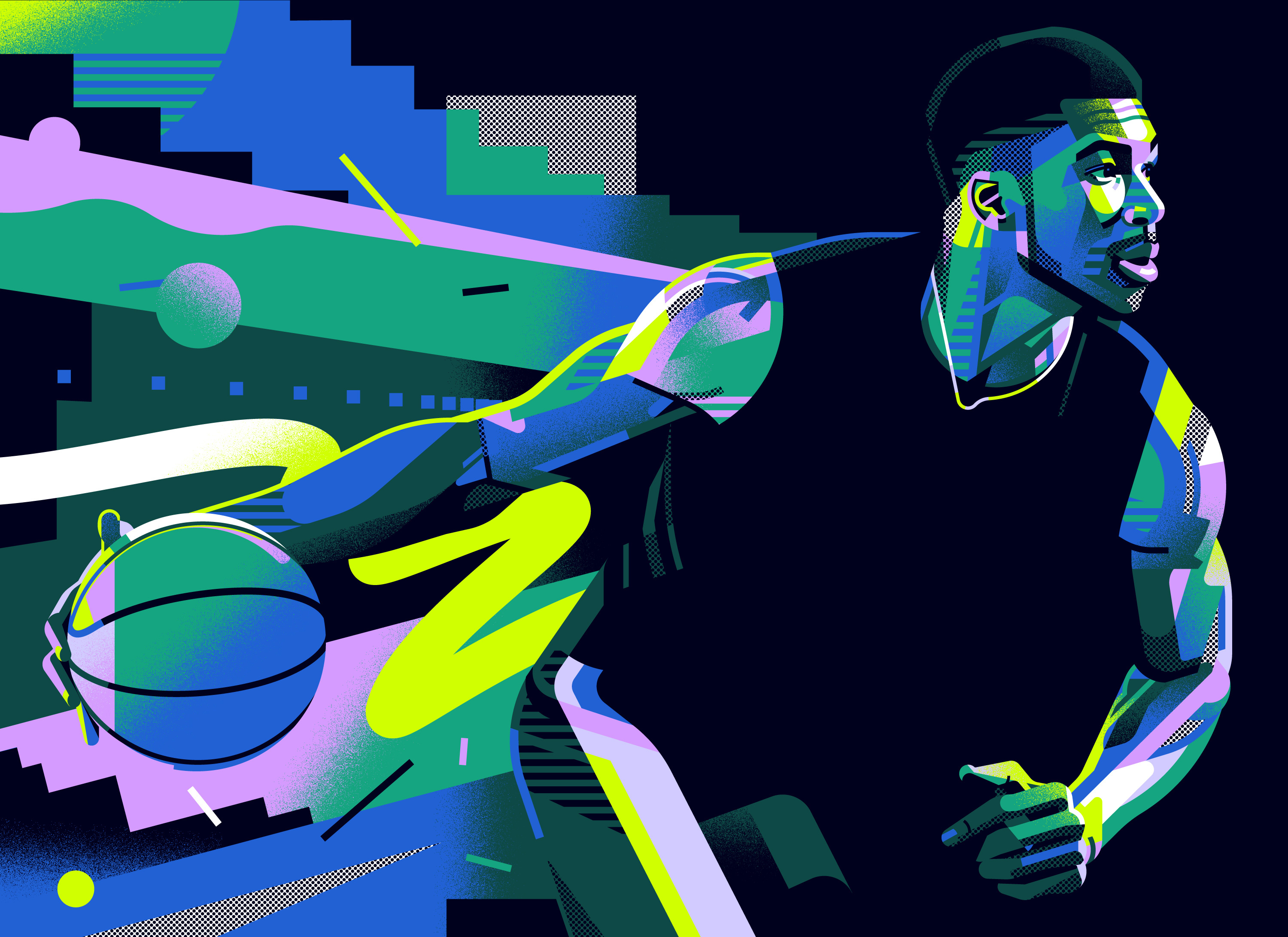 Giannis basketball dynamic energy geometric giannis illustration pattern portrait sport vector