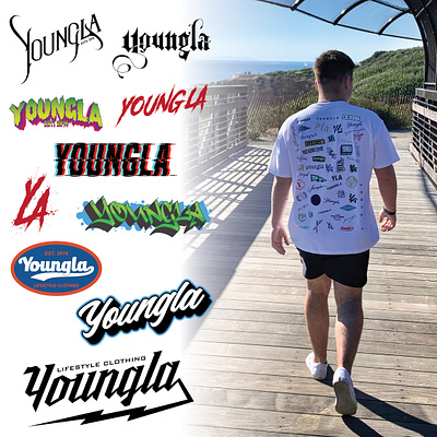 Young LA logo exploration branding design graphic design lettering logo type typography youngla