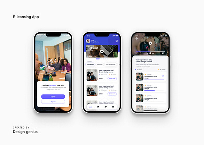 E-learning App app design educational app edutech learning app mobile app mockup design onboarding screen uiux design