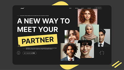 Dating Landing Page UI animation dating landing page modern ui