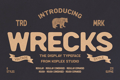 Wrecks - Vintage Font fonts handwritten logo logo font vintage vintage font