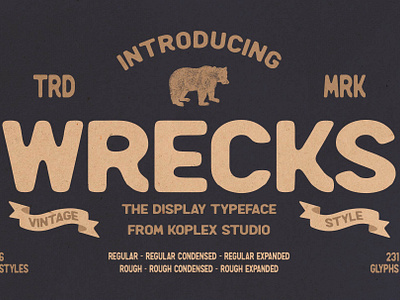 Wrecks - Vintage Font fonts handwritten logo logo font vintage vintage font