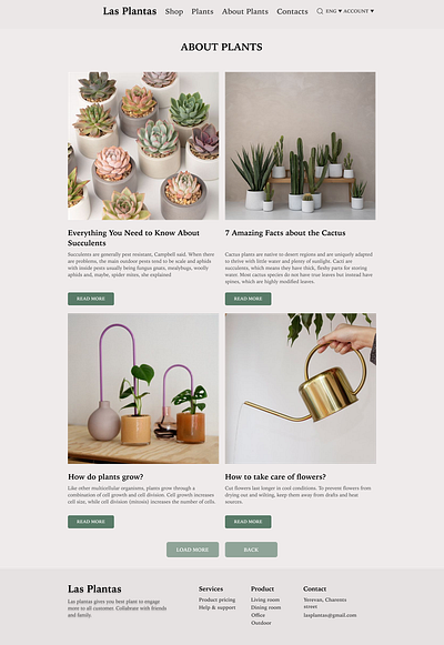 plants website design design interface ui