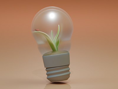 Cute Bulb | 3D 3d 3d bulb 3d modelling blender bulb clean cute cute bulb cycles render ui