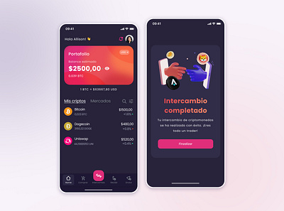 Wallet app crypto finance finanze mobile ui ux wallet