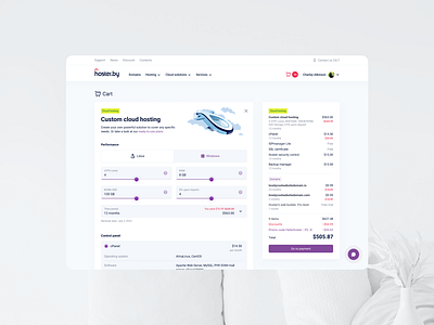 Hoster · Desktop b2b b2c basket cart checkout dashboard design information design invoice marketplace product design receipt shop shopping summary trend ui uxui web widgets