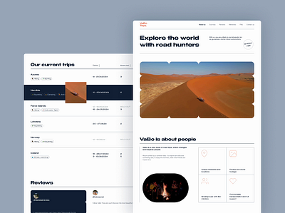 VaboTrips - 🌍 Travel Agency Website Concept agency booking business clean ui design details lines motion reviews road shapes timeline travel trips ui unique values video web website