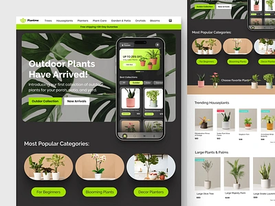 Plantme - Plant Shop Website botanical buy plant online clean ui ecommerce flowers gardening green home page landing page leaves mobile plant plant shop plantcare ui ux ui design ui ux uidesign web design website