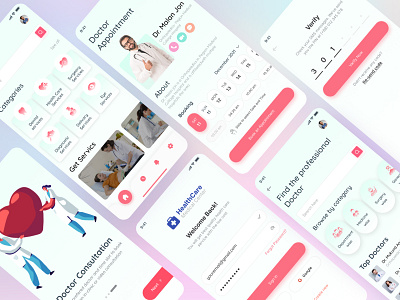 Doctor Appointment Mobile App agency app design appointment call chats colorful ui consultation doctor doctor appointment doctor mobile app doctors figma design hospital hospital app ios mobile app ui ux uiux video consultation vinomind