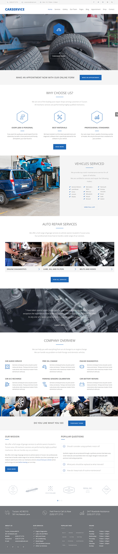 Car Repair Garage Website branding design graphic design ui ux website wordpress