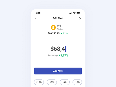 Alert Screen Design for Cryptocurrency Exchange App alert app btc cryptocurrency exchange app design exchange figma ui ux