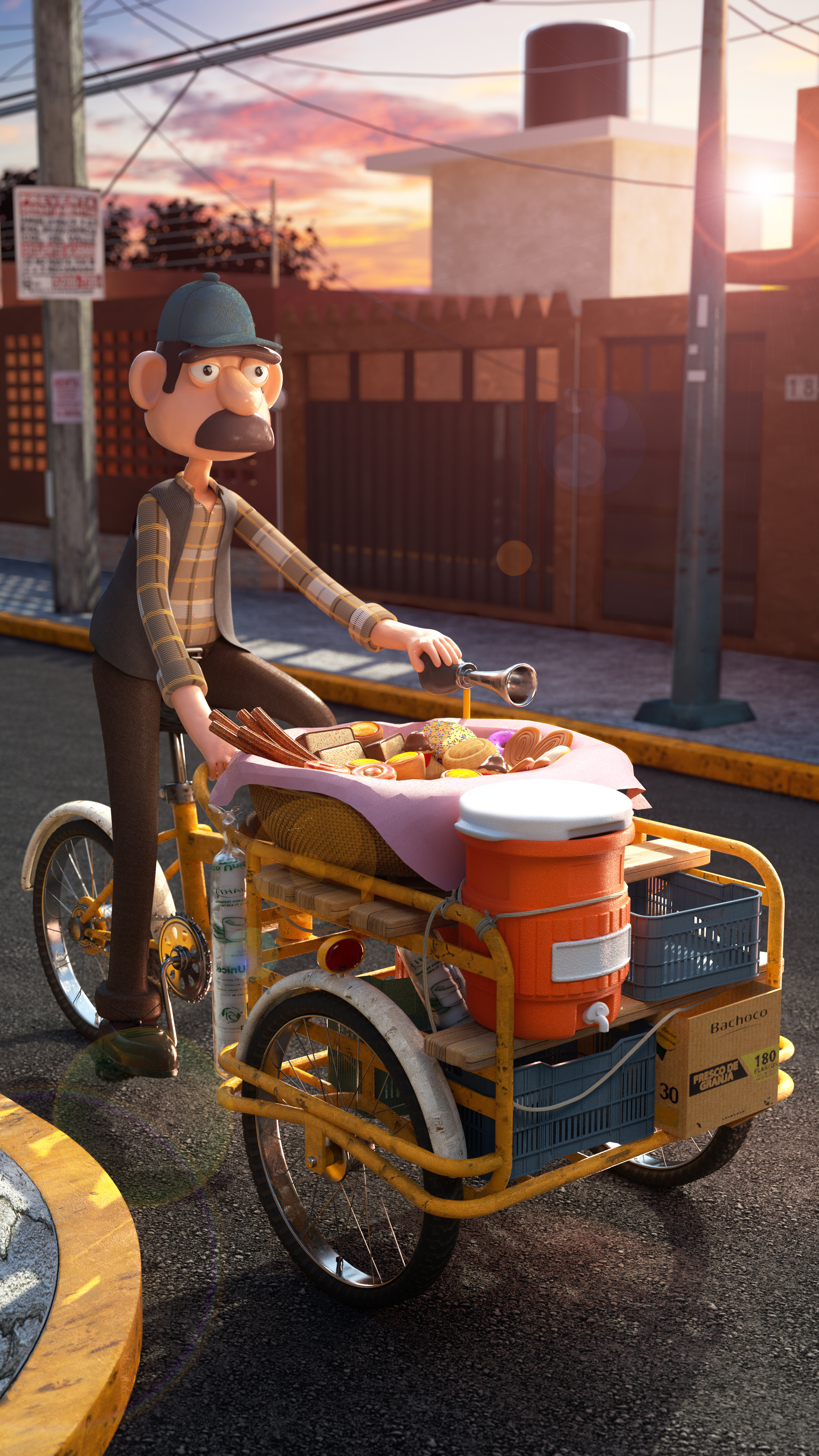 Pan de dulce 3d 3d illustration character design cinema 4d design illustration ilustracion kid