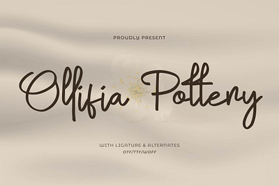 Ollifia Pottery | Handwriting Script beauty calligraphy script font elegant elegant fonts luxury font minimalist font watermark font wedding font