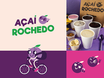 Açaí Rochedo açaí branding graphic design illustration logo mascot vector