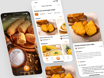 Masakyuk - AI Recipe App ai ai app cook cooking app design food mobile recipe recipe app uiux user interface