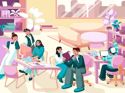 The Power of Team Synergy - Illustration collaborativespirit empoweredbyteamwork flatillustration harmonyinwork illustration positivityprevails radiantcollaboration synergyshines teamillustration teamwork teamworkinaction togetherwethrive workillustration