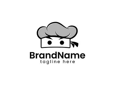 Logo Design Concept "Ninja Chef Hat" brand identity chef hat company design hat illustration logo chef logo design logotype minimalist modern ninja