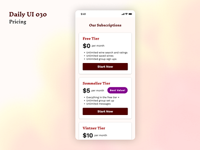 Daily UI 030: Pricing dailyui dailyui30 dailyuipricing design figma ui uidesign