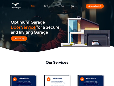 Bald Eagle - garage website beautiful cool eagle garage home house service service provide ui website