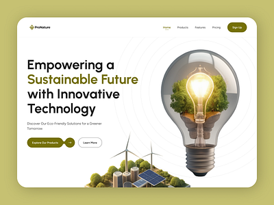 Hero Page | ProNature 3d branding energy nature ui web