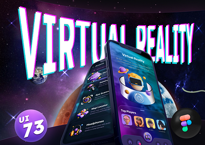 UI 73_Virtual Reality 3d 3d surrealism app dailyui dark mode figma mobile reality space ui ui 73 virtual virtual reality vr