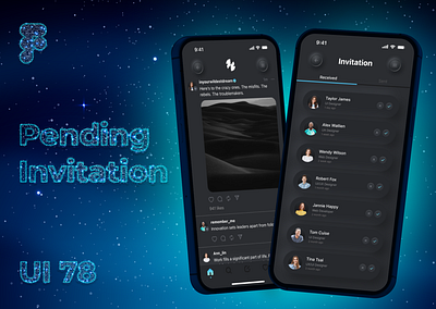 UI 78_Pending Invitation app dailyui figma glow gradient invitation mobile neumorphism pending invitation phone skeuomorphism ui ui 78