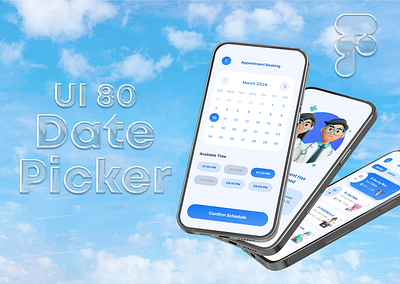 UI 80_Date Picker app dailyui date date picker green mobile phone picker sketch ui ui 80 yellow