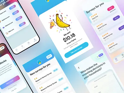 BananaBucks Survey App graphic design ui