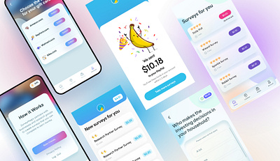 BananaBucks Survey App graphic design ui